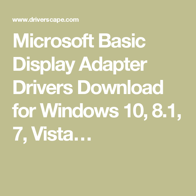 download microsoft basic video adapter